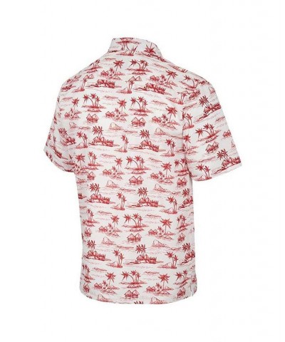 Men's White Wisconsin Badgers Spontaneous is Romantic Camp Button-Up Shirt $38.99 Shirts