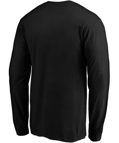 Men's Black Charlotte FC Primary Logo Long Sleeve T-shirt $19.03 T-Shirts