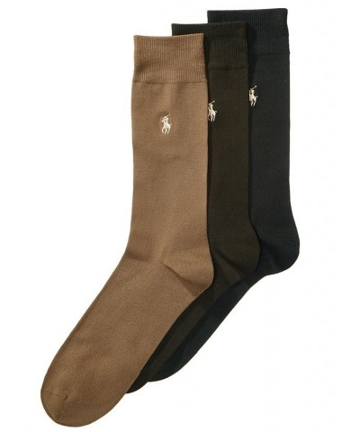 Men's 3 Pack Supersoft Dress Socks Extended Size 13-16 Brown $21.24 Socks