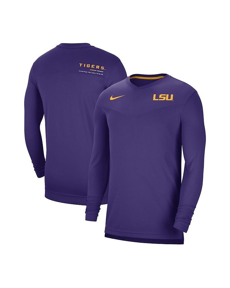 Men's Purple LSU Tigers 2022 Coach Performance Long Sleeve V-Neck T-shirt $33.14 T-Shirts