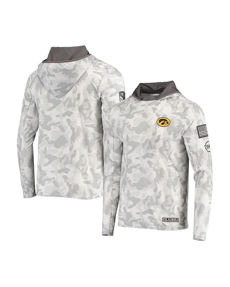 Men's Arctic Camo Iowa Hawkeyes OHT Military-Inspired Appreciation Long Sleeve Hoodie Top $29.40 T-Shirts