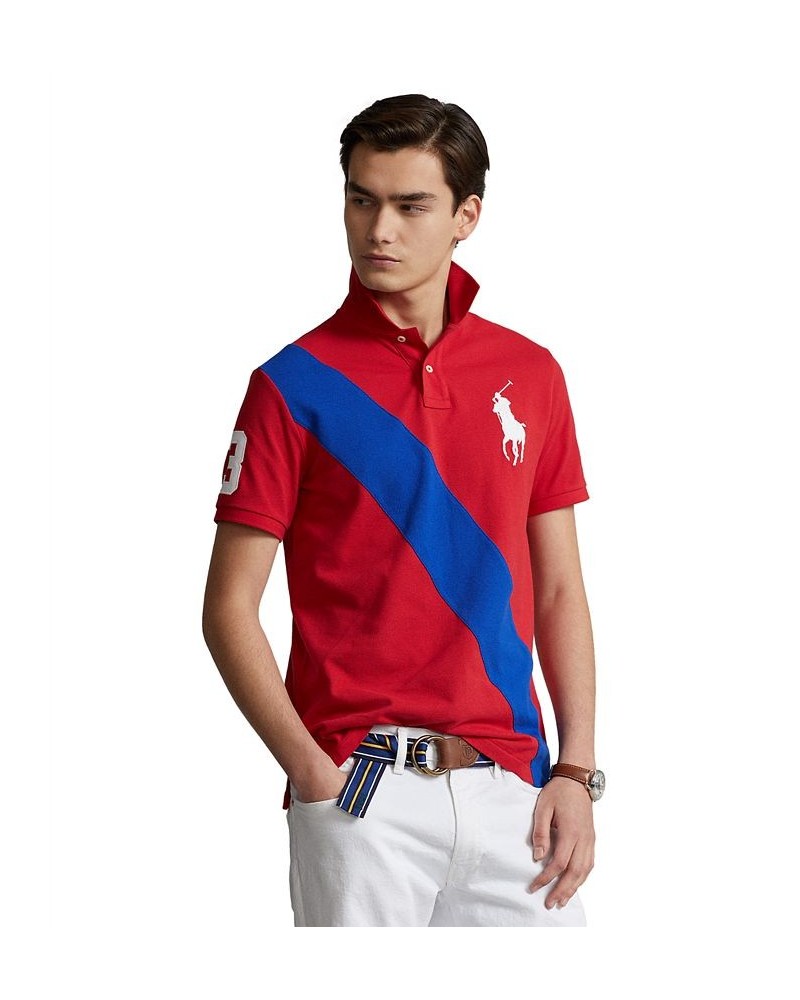 Men's Custom Slim Fit Big Pony Mesh Polo Shirt Multi $45.88 Polo Shirts