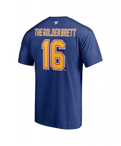 Men's Branded Brett Hull Blue St. Louis Blues Authentic Stack Retired Player NickName and Number T-shirt $19.35 T-Shirts