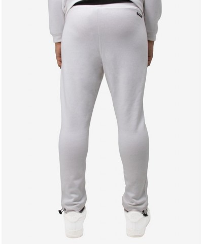 Men's Fleece Adjustable Ankle Drawstring Joggers Pants White $19.60 Pants