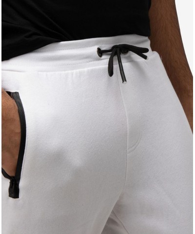 Men's Fleece Adjustable Ankle Drawstring Joggers Pants White $19.60 Pants