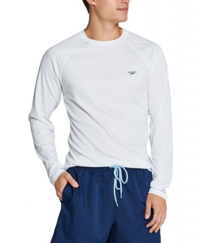 Men's Long Sleeve Swim T-Shirt White $16.51 Swimsuits