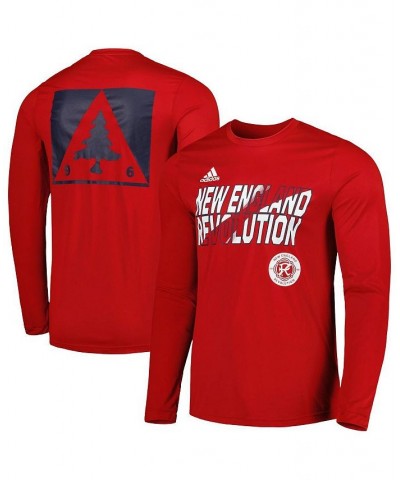 Men's Red New England Revolution Jersey Hook AEROREADY Long Sleeve T-shirt $32.99 T-Shirts