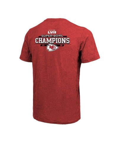 Men's Threads Red Kansas City Chiefs Super Bowl LVII Champions Running Back Tri-Blend Pocket T-shirt $32.39 T-Shirts