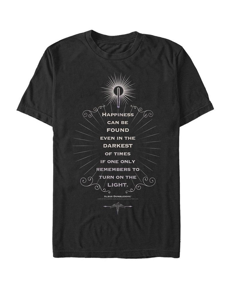 Men's There is Happiness Short Sleeve Crew T-shirt Black $17.15 T-Shirts