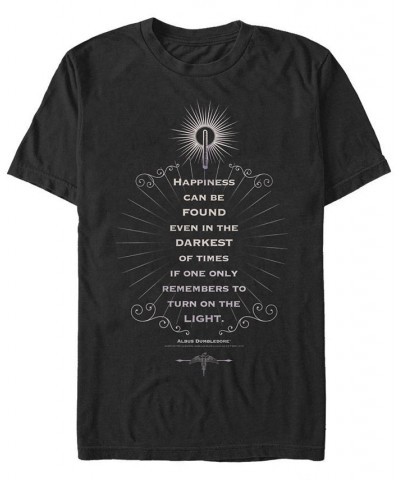 Men's There is Happiness Short Sleeve Crew T-shirt Black $17.15 T-Shirts