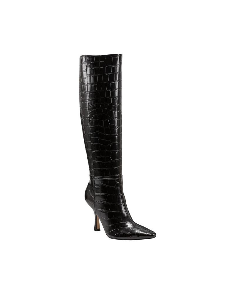 Women's Vedanty Tapered Stiletto Heel Dress Boots Black $31.97 Shoes