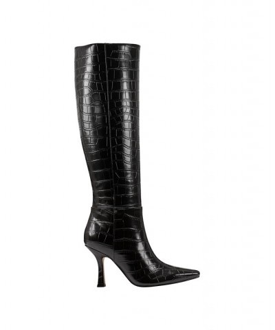 Women's Vedanty Tapered Stiletto Heel Dress Boots Black $31.97 Shoes