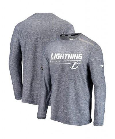 Men's Branded Navy Tampa Bay Lightning Authentic Pro Clutch Long Sleeve T-shirt $22.55 T-Shirts