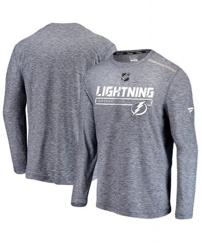 Men's Branded Navy Tampa Bay Lightning Authentic Pro Clutch Long Sleeve T-shirt $22.55 T-Shirts