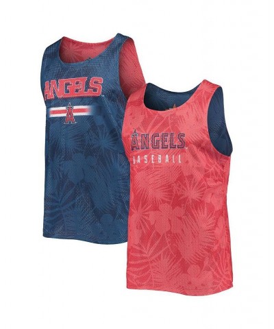 Men's Red, Navy Los Angeles Angels Floral Reversible Mesh Tank Top $29.99 T-Shirts