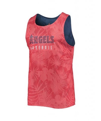 Men's Red, Navy Los Angeles Angels Floral Reversible Mesh Tank Top $29.99 T-Shirts