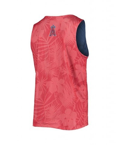 Men's Red, Navy Los Angeles Angels Floral Reversible Mesh Tank Top $29.99 T-Shirts