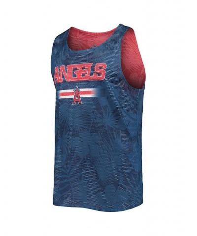 Men's Red, Navy Los Angeles Angels Floral Reversible Mesh Tank Top $29.99 T-Shirts