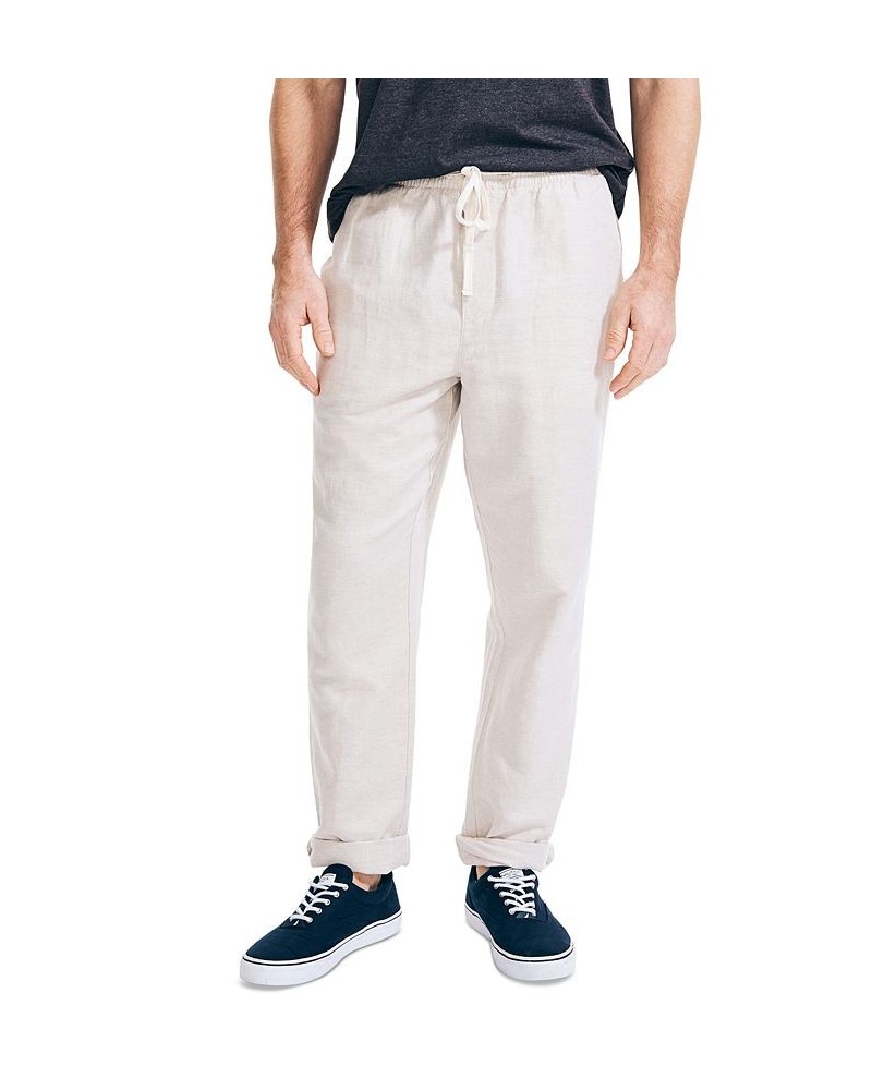 Men's Classic-Fit Elastic Drawstring Linen Pant PD02 $26.65 Pants