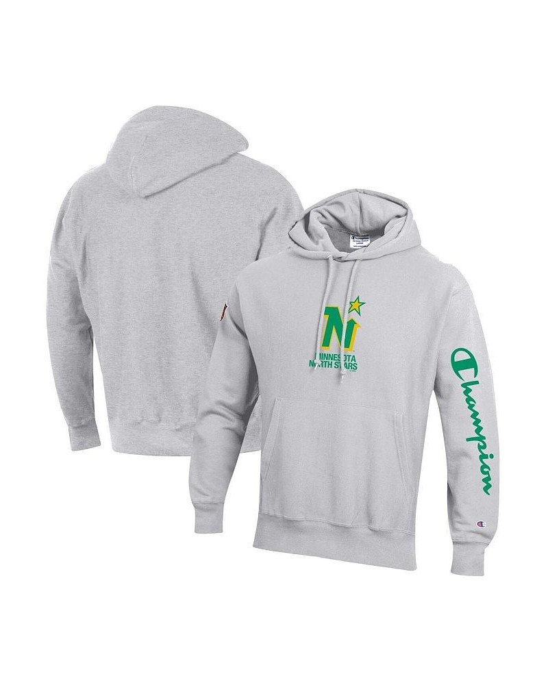 Men's Heathered Gray Minnesota North Stars Reverse Weave Pullover Hoodie $28.00 Sweatshirt