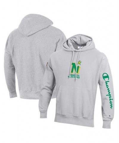 Men's Heathered Gray Minnesota North Stars Reverse Weave Pullover Hoodie $28.00 Sweatshirt