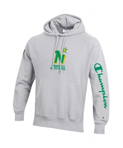 Men's Heathered Gray Minnesota North Stars Reverse Weave Pullover Hoodie $28.00 Sweatshirt