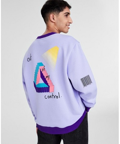 Men's Vivek Classic-Fit Printed Sweatshirt Purple $16.52 Sweaters