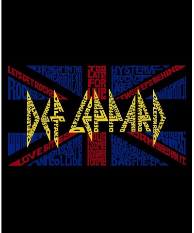 Men's Word Art Def Leppard Hoodie Black $31.79 Sweatshirt