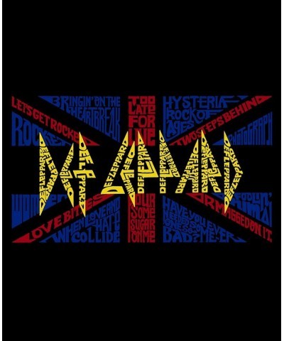 Men's Word Art Def Leppard Hoodie Black $31.79 Sweatshirt