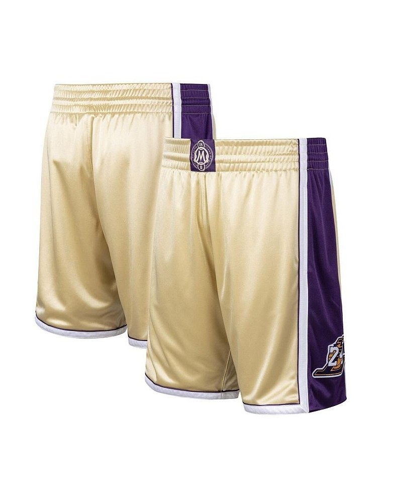 Men's Kobe Bryant Gold-Tone Los Angeles Lakers Hall of Fame Class of 2020 Authentic Hardwood Classics Shorts $48.00 Shorts