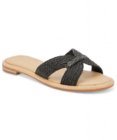 Women's Atomic Raffia Slide Sandals Black $37.80 Shoes