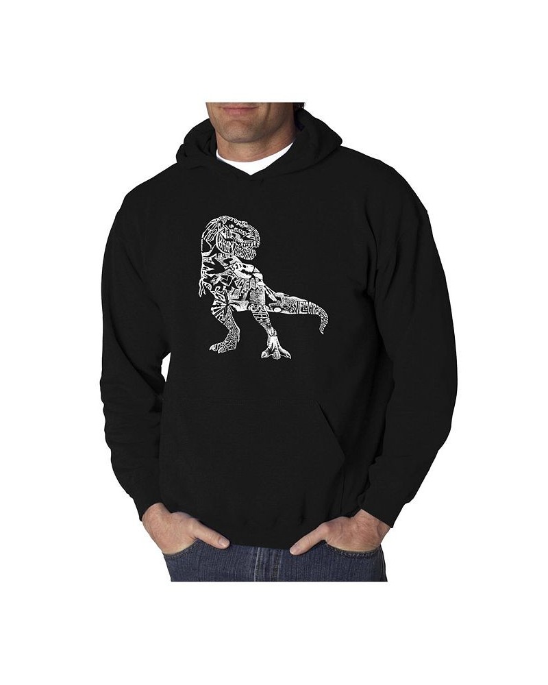 Men's Word Art Hoodie - Dinosaur Black $31.19 Sweatshirt