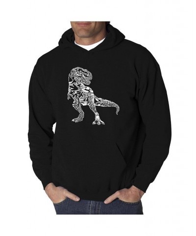 Men's Word Art Hoodie - Dinosaur Black $31.19 Sweatshirt