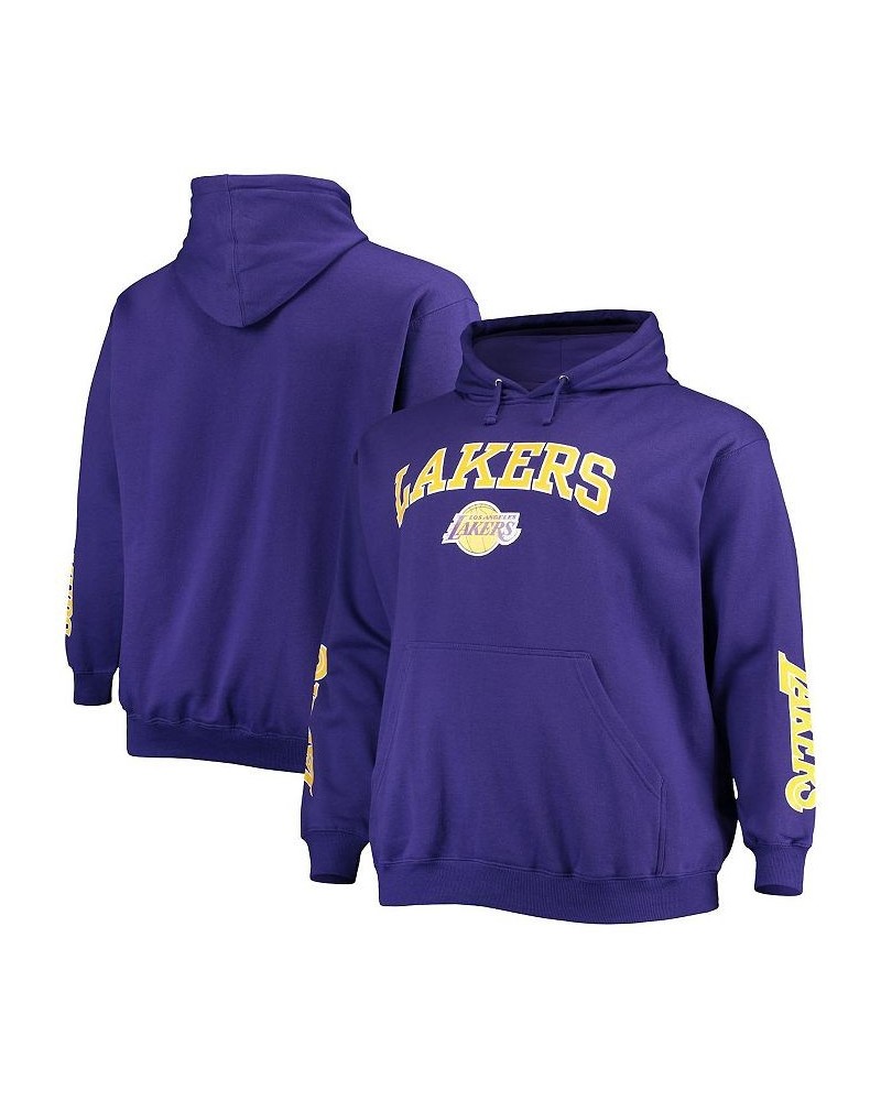 Men's Branded Purple Los Angeles Lakers Big and Tall Team Wordmark Pullover Hoodie $25.85 Sweatshirt