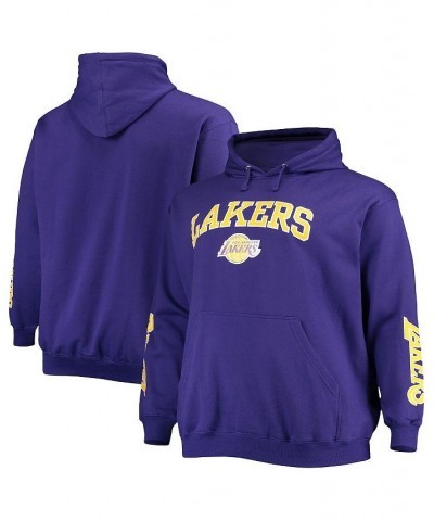 Men's Branded Purple Los Angeles Lakers Big and Tall Team Wordmark Pullover Hoodie $25.85 Sweatshirt