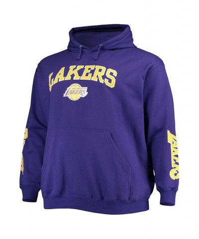 Men's Branded Purple Los Angeles Lakers Big and Tall Team Wordmark Pullover Hoodie $25.85 Sweatshirt