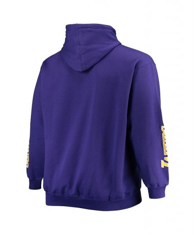 Men's Branded Purple Los Angeles Lakers Big and Tall Team Wordmark Pullover Hoodie $25.85 Sweatshirt