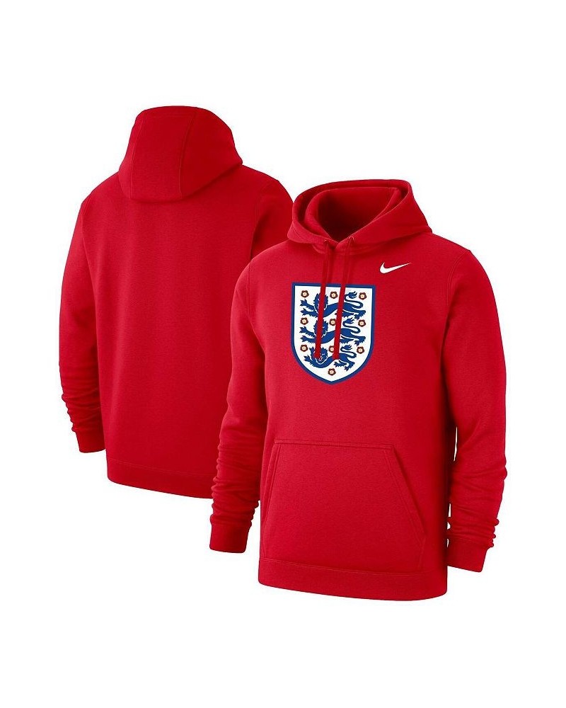 Men's Red England National Team Club Primary Pullover Hoodie $41.59 Sweatshirt