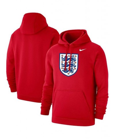 Men's Red England National Team Club Primary Pullover Hoodie $41.59 Sweatshirt