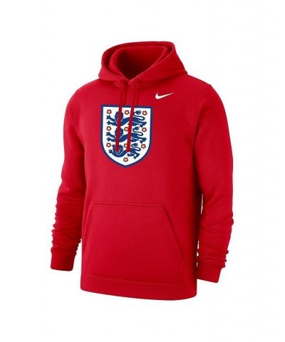 Men's Red England National Team Club Primary Pullover Hoodie $41.59 Sweatshirt