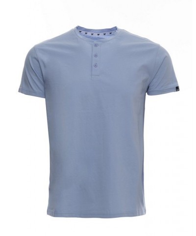 Men's Basic Henley Neck Short Sleeve T-shirt PD23 $17.39 T-Shirts