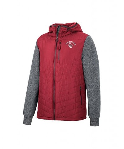 Men's Crimson, Charcoal Oklahoma Sooners Course Herringbone Full-Zip Hoodie $39.90 Jackets