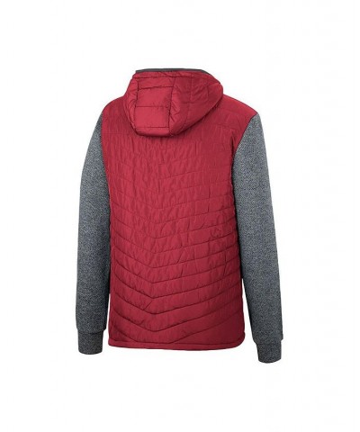 Men's Crimson, Charcoal Oklahoma Sooners Course Herringbone Full-Zip Hoodie $39.90 Jackets