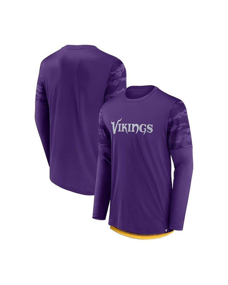 Men's Branded Purple, Gold Minnesota Vikings Square Off Long Sleeve T-shirt $30.24 T-Shirts