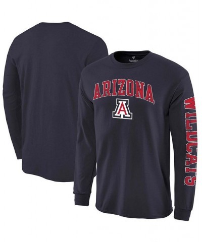 Men's Navy Arizona Wildcats Distressed Arch Over Logo Long Sleeve Hit T-shirt $16.31 T-Shirts