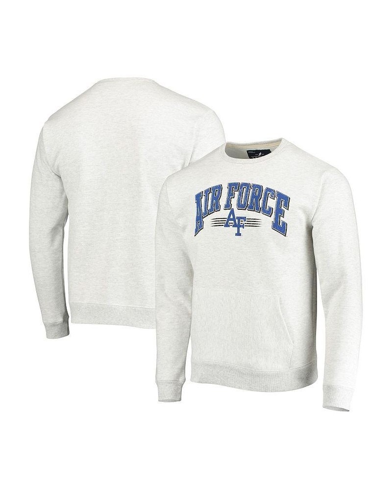 Men's Heathered Gray Air Force Falcons Upperclassman Pocket Pullover Sweatshirt $34.50 Sweatshirt