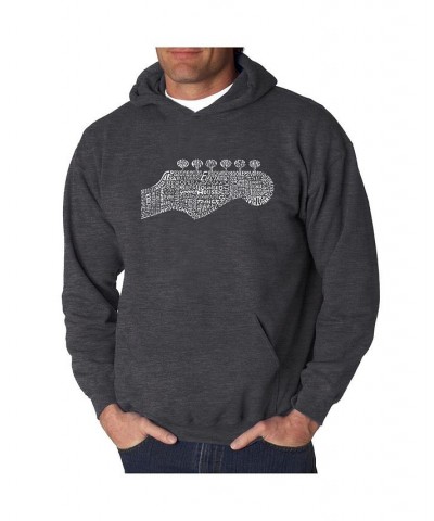 Men's Word Art Hooded Sweatshirt - Guitar Head Black $24.60 Sweatshirt