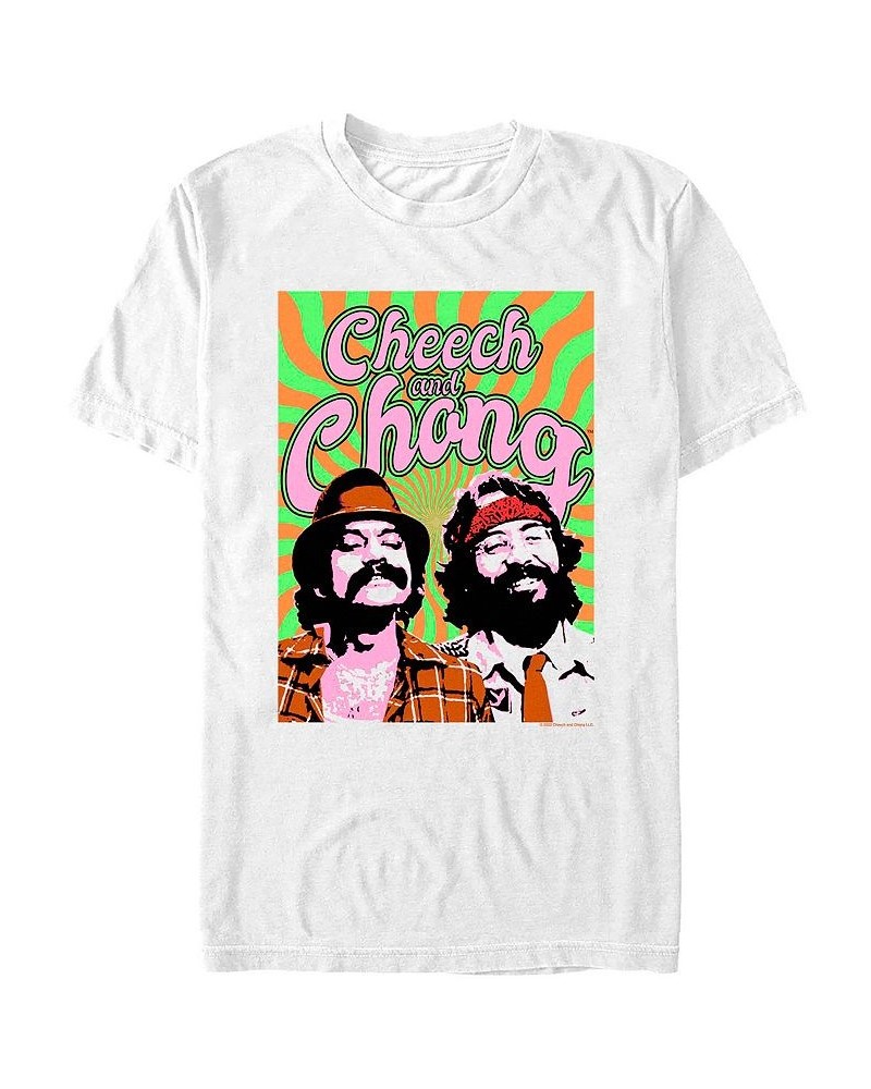 Men's Cheech and Chong Trippy Short Sleeve T-shirt White $19.59 T-Shirts