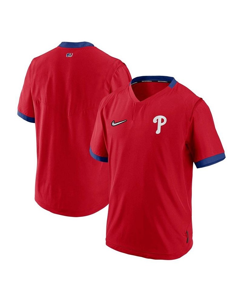 Men's Red, Royal Philadelphia Phillies Authentic Collection Short Sleeve Hot Pullover Jacket $36.90 Jackets