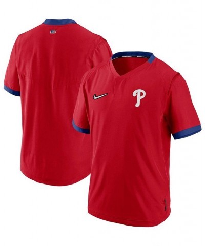 Men's Red, Royal Philadelphia Phillies Authentic Collection Short Sleeve Hot Pullover Jacket $36.90 Jackets